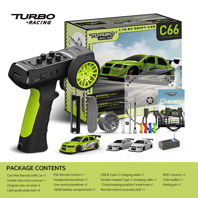 Turbo Racing 1:76 C66 Mini RC Drift Car Remote Controller Car