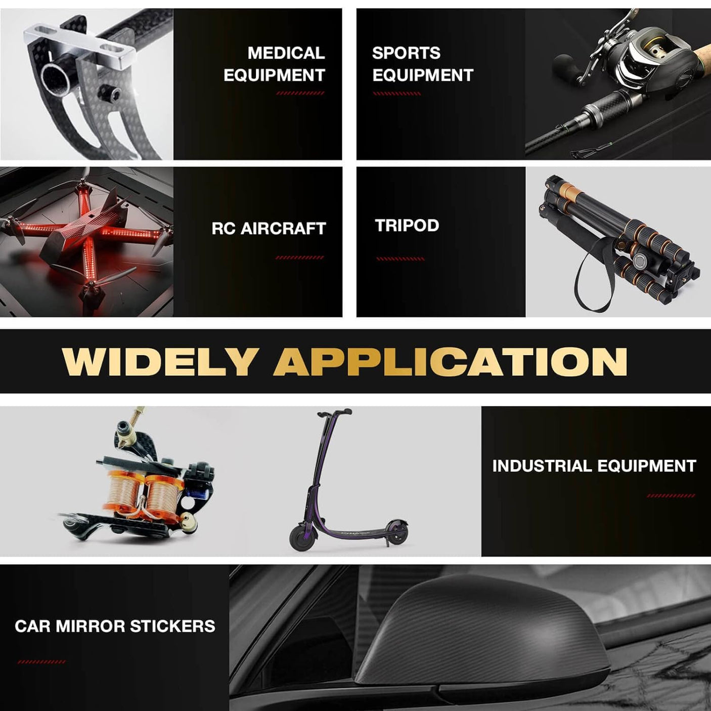 10mm O.D. 8mm I.D. 10x8x500mm 10mm 3K Roll Wrapped 100% Pure Round Carbon Tubes (2 PCS)