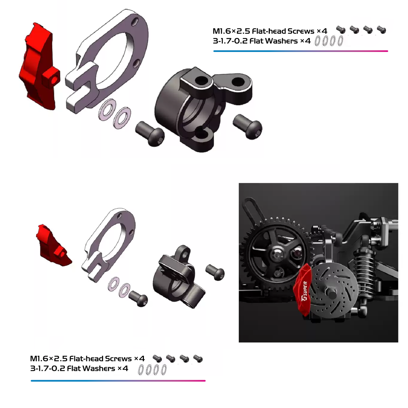 TG Super 20/22mm Caliper 4pcs