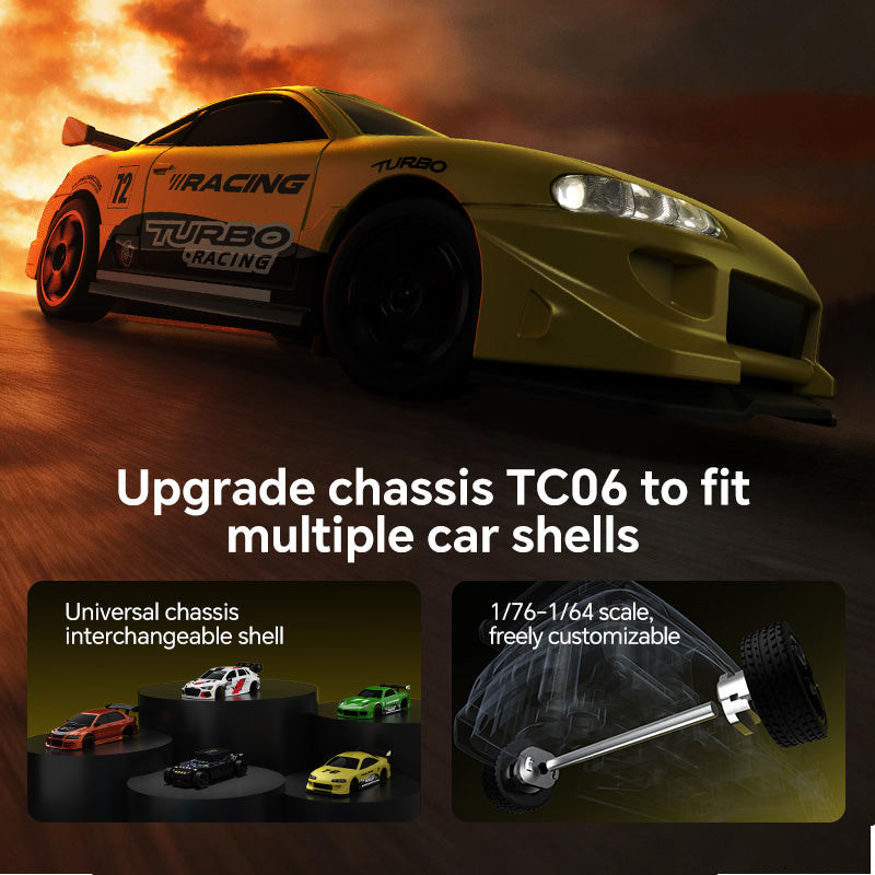 Turbo Racing 2026 Version C72 1:76 RC Racing Drift RWD Remote Controller Sports Car RTR