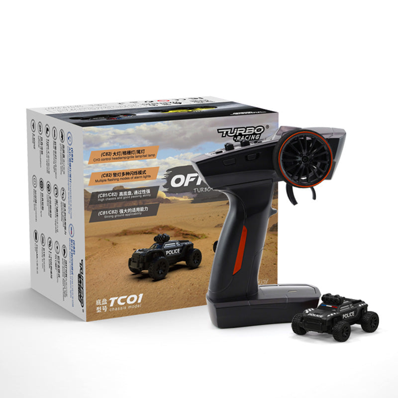 Turbo Racing C82 1/76 2.4G Mini RC Car RTR Police Off-Road Truck