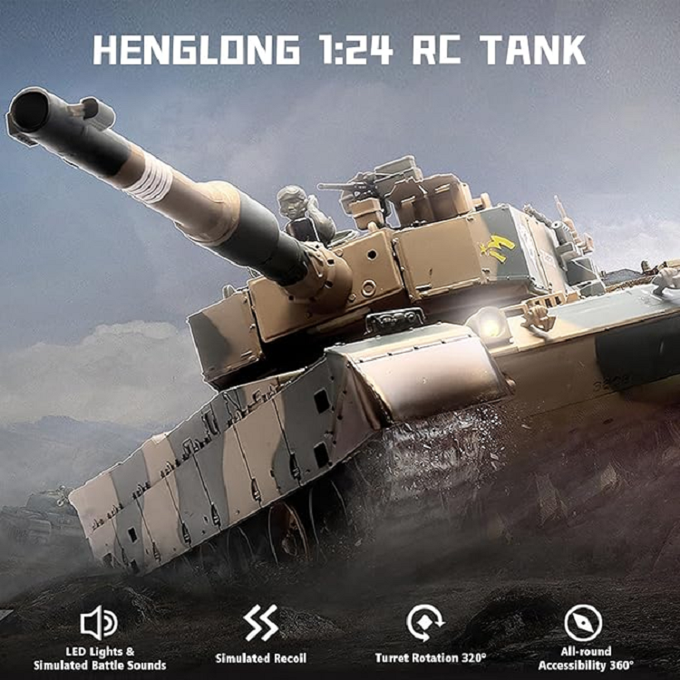 Heng Long 3809 1/24 Mini RC Tank Leopard2A5 Remote Control Battle Tank