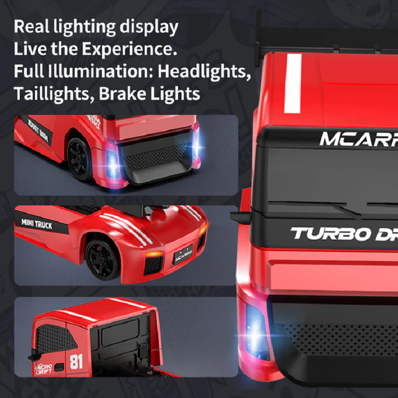 MCARRO MC081 1:87 2.4G 4WD RC Drift Car RTR with Full Proportional RC Semi-Truck Remote Control