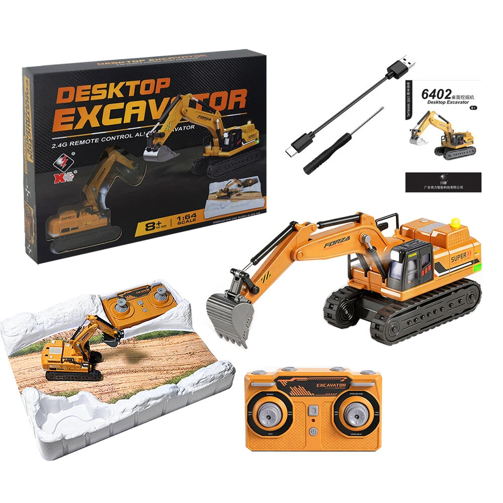 WLtoys 6402 1/64 2.4G Alloy Mini RC Excavator 340° Rotation Desktop Toys RTR