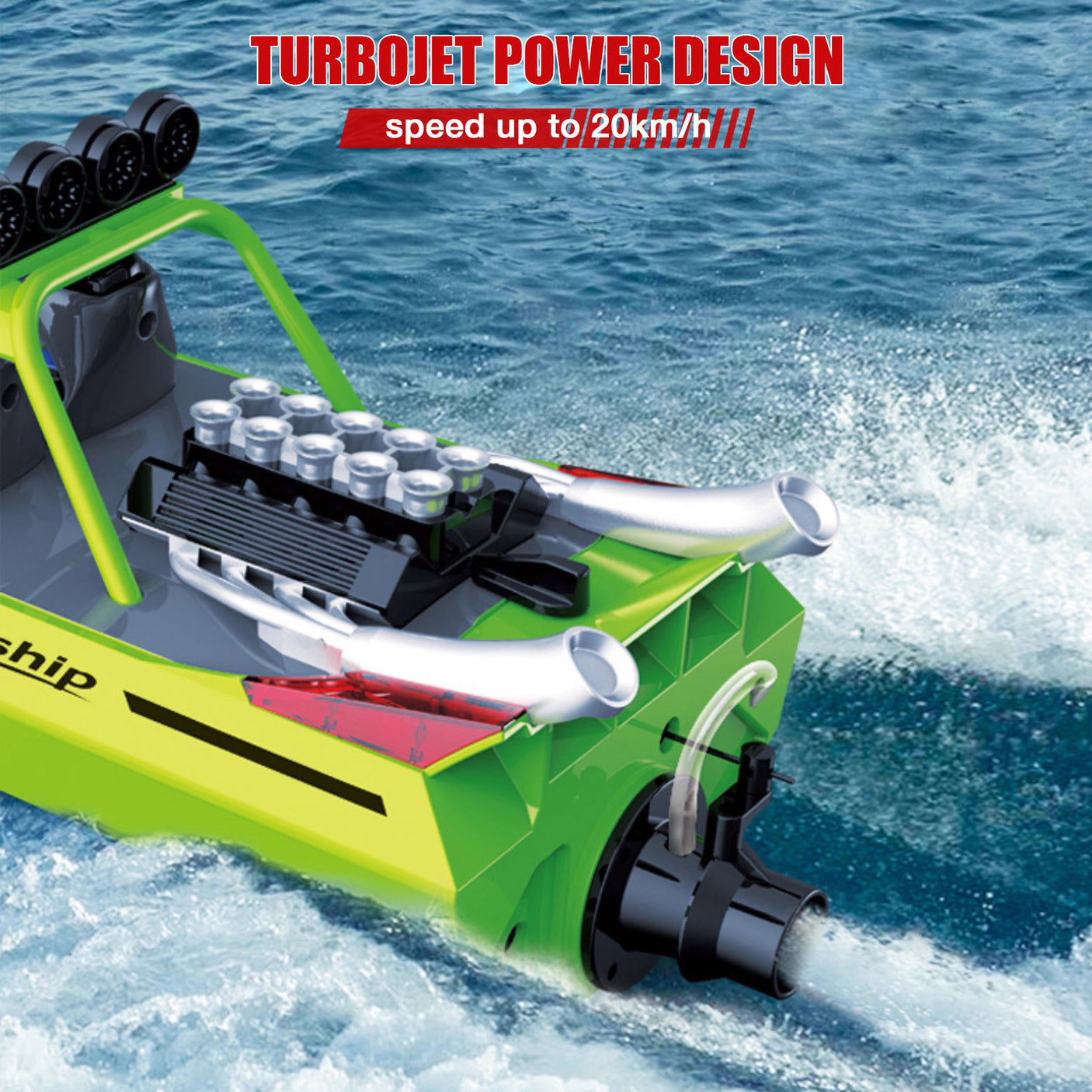 TX725 High Speed 2.4G 30KM/H Jet Boat Speedboat RC Boat with 2pcs Batteries