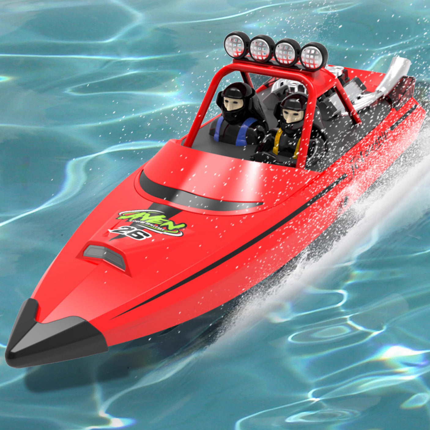 TX725 High Speed 2.4G 30KM/H Jet Boat Speedboat RC Boat with 2pcs Batteries
