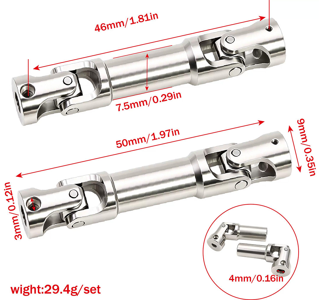 Stainless Steel Front and Rear Drive Shaft Set for H18P Upgrades