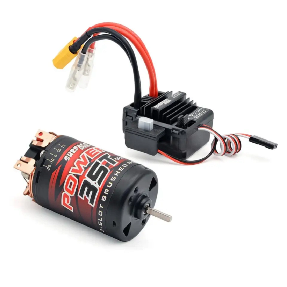 SURPASS HOBBY 50 Brushed Motor 3 Slot and 80A Brushed ESC Combo 12T 14T 20T 25T for RC Crawler Car