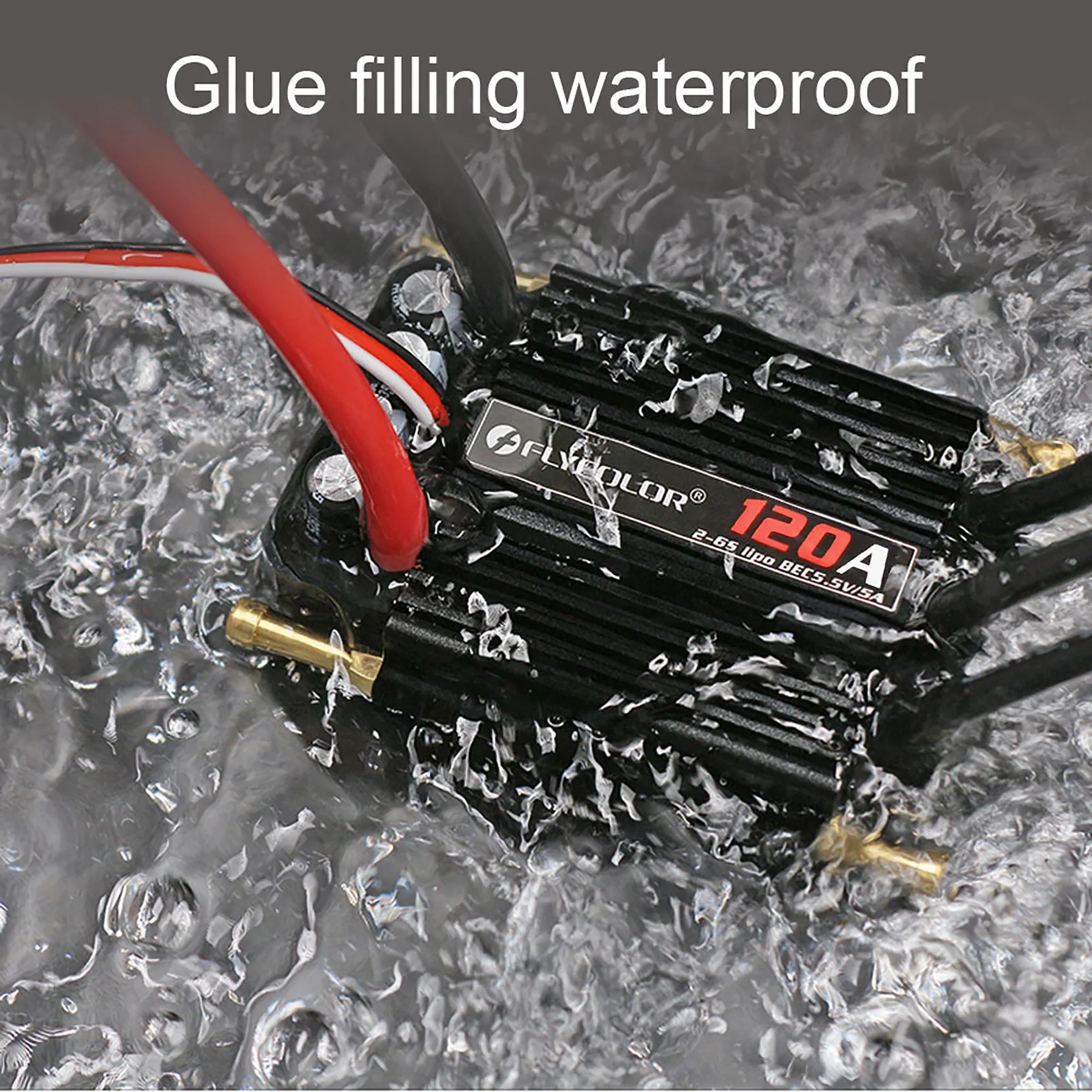 Flycolor 12OA 2-6S Water- Cooled Waterproof ESC for RC Boat Ship 5.5V/5A BEC
