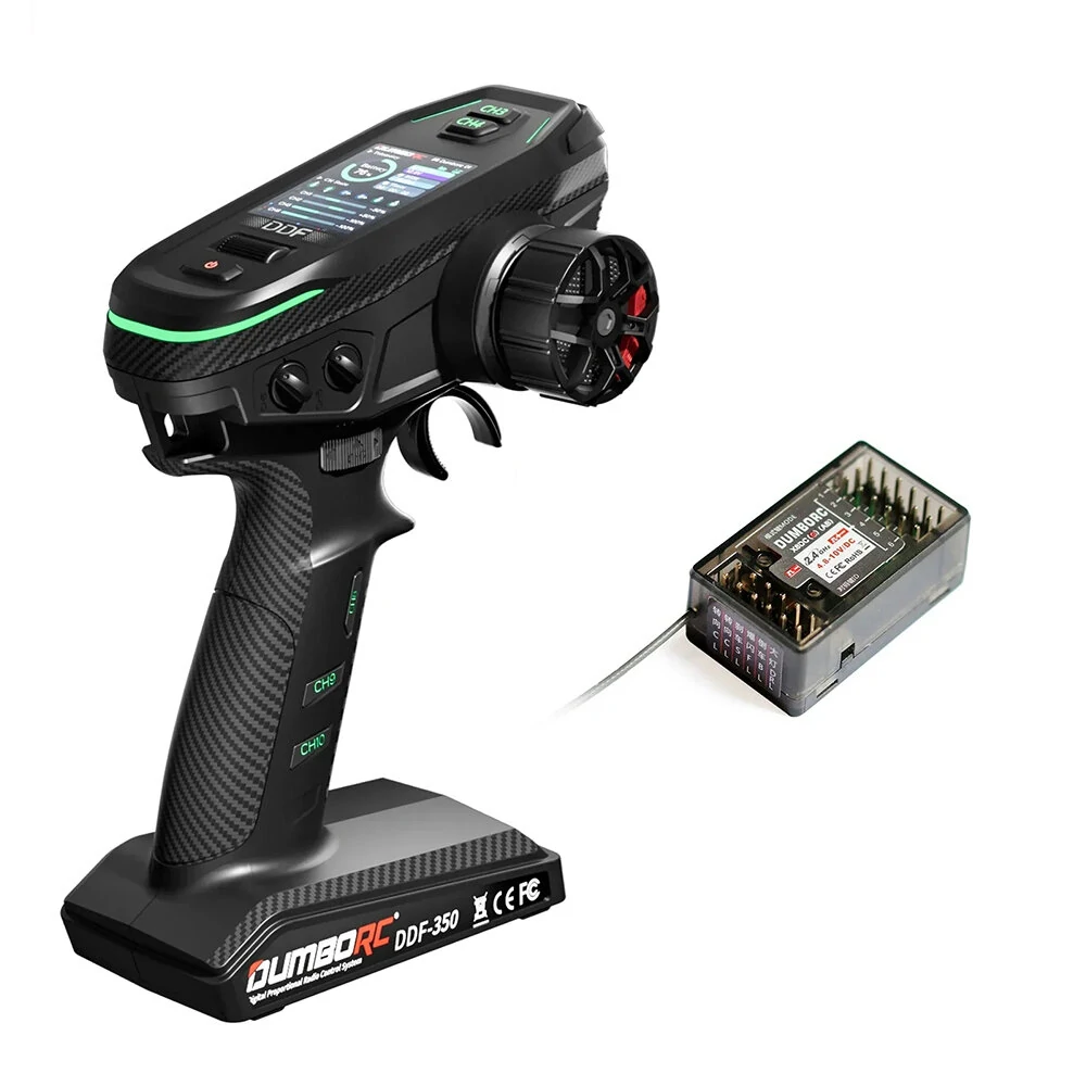 DUMBORC DDF-350 10CH RC Remote Controller 10 Channel 2.4Ghz Transmitter with M1 Handwheel