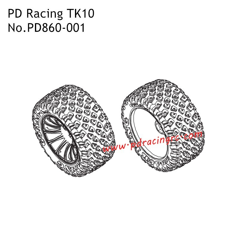 PDracingTK10 Car Shell Tires Parts