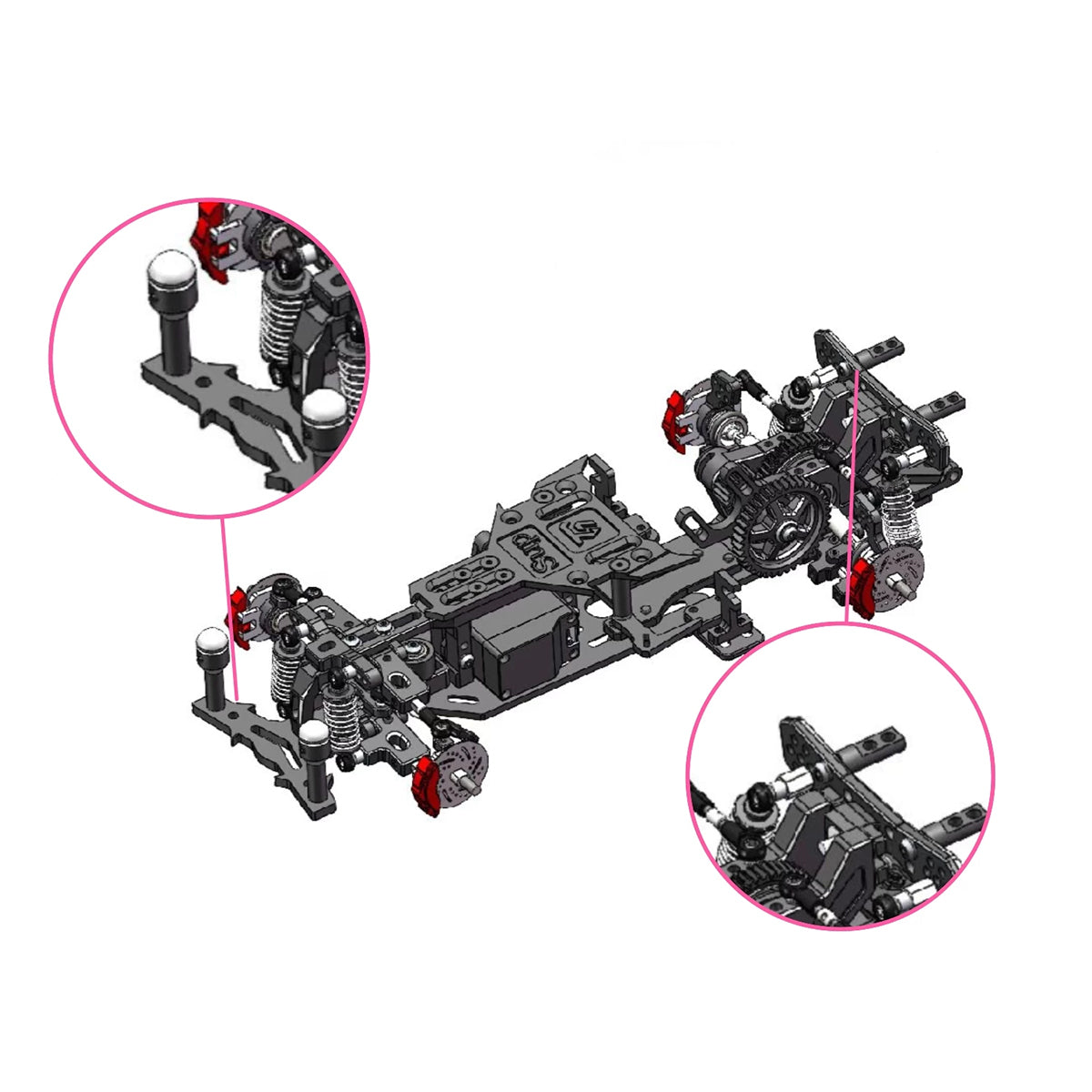 TG Rracing MAGNETIC BODY MOUNT SET FOR 1/24 1/28 RC Car