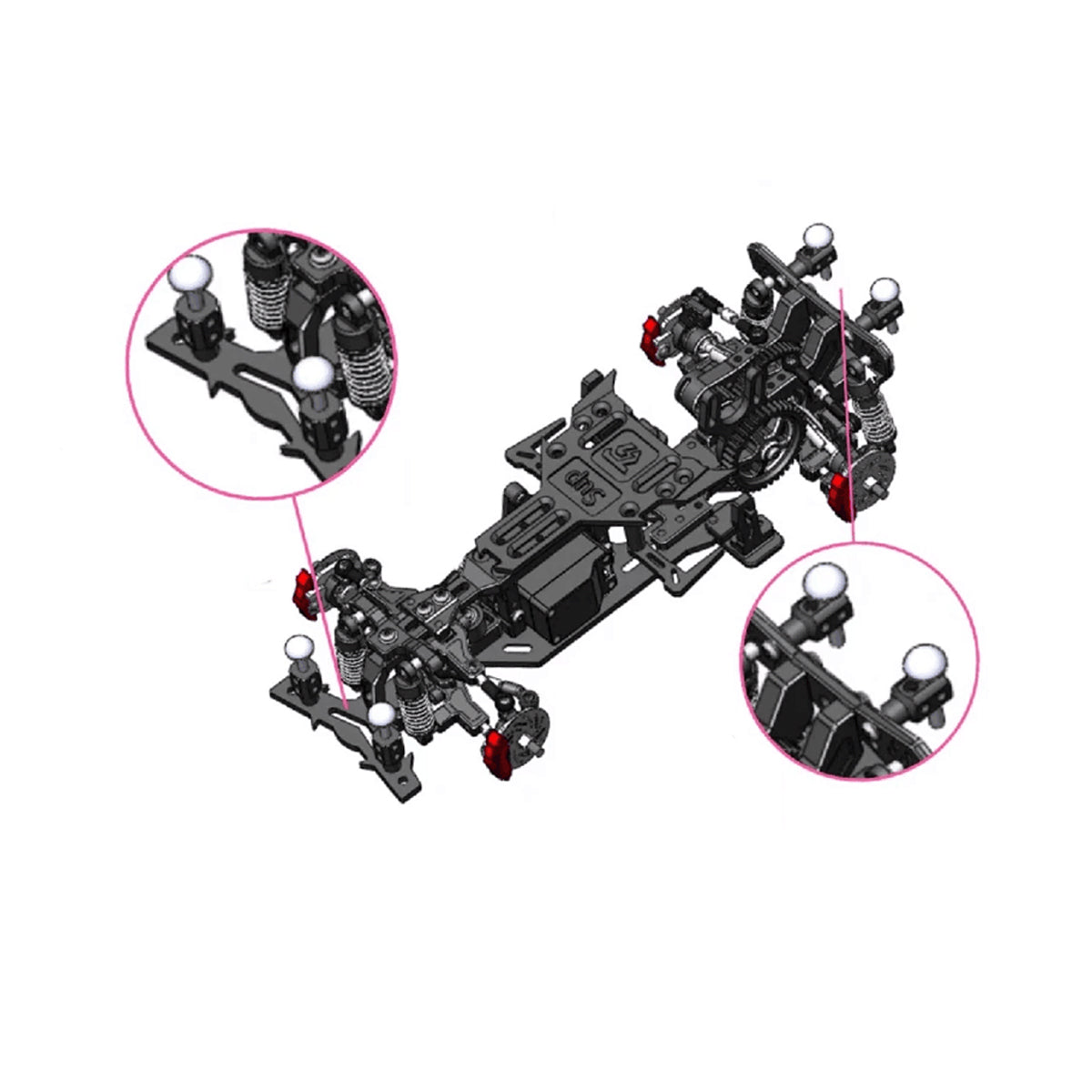 TG Rracing MAGNETIC BODY MOUNT SET FOR 1/24 1/28 RC Car