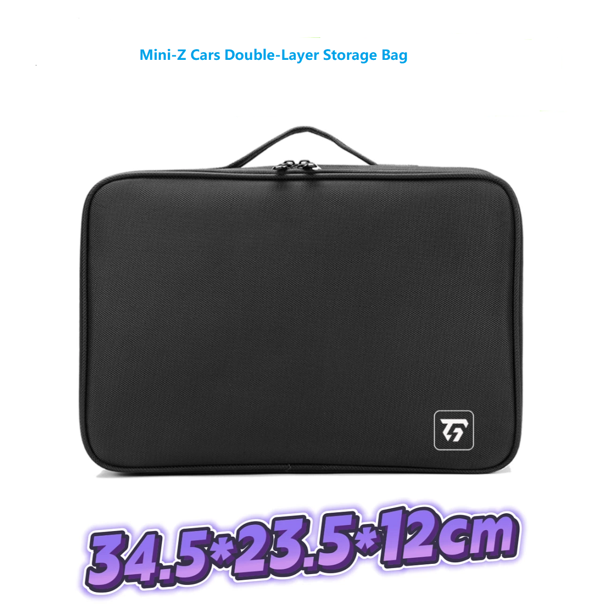 Double-Layer Storage Bag for Mini-Z RC Drift Cars 345mmx235mmx120mm