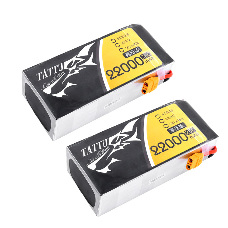 TATTU HV 22000mAh 25C 22.8V 6S1P High Voltage Lipo Battery Pack for UAV Industrial Drone M900 M1200 Compatible Battery (2 pcs)