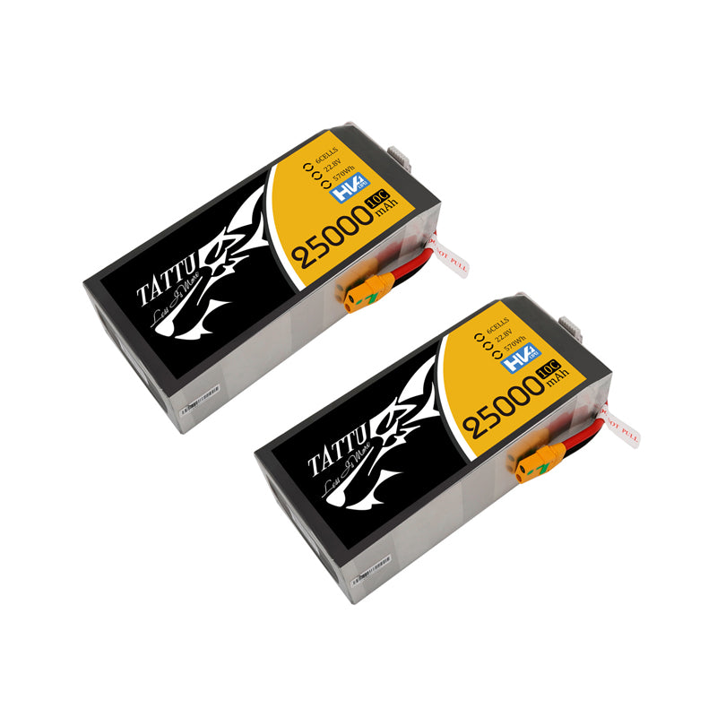 TATTU HV 25000mAh 10C 22.8V 6S1P High Voltage Lipo Battery Pack for UAV Industrial Drone(2PCS)