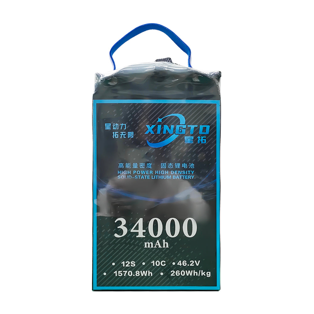 XINGTO 12S 46.2V 34000mAh 10C Lipo Battery High Density Semi Solid-State Lithium Battery