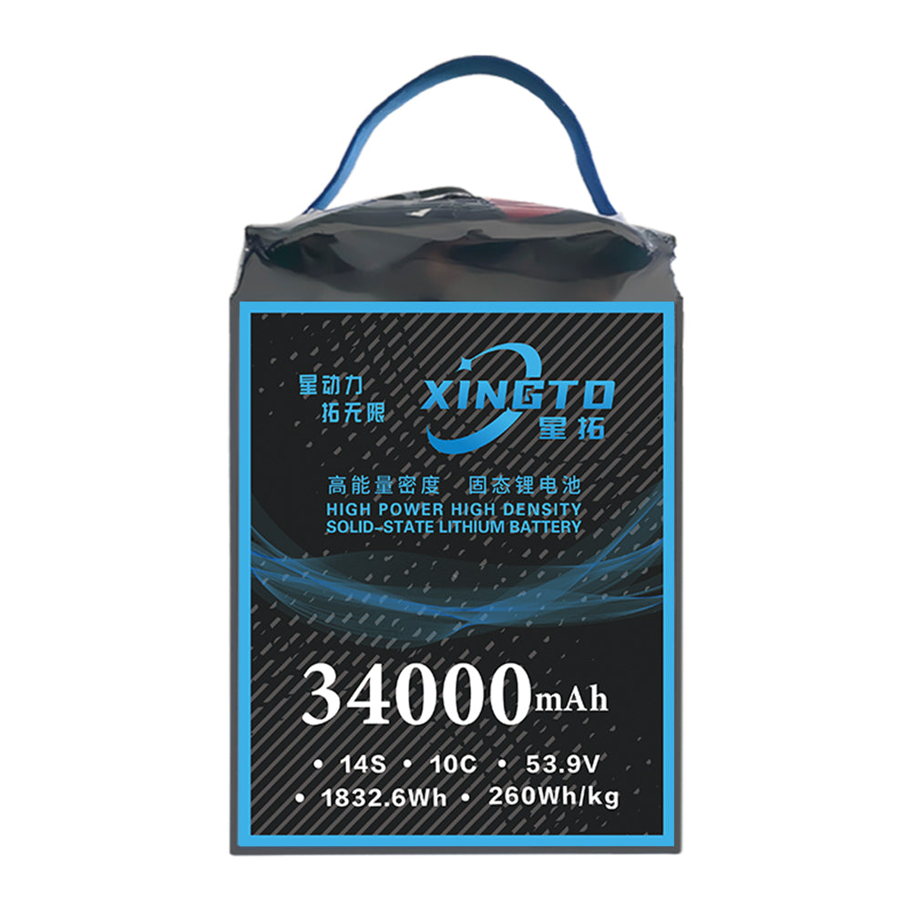 XINGTO 14S 53.9V 34000mAh 10C Lipo Battery High Density Semi Solid-State Lithium Battery