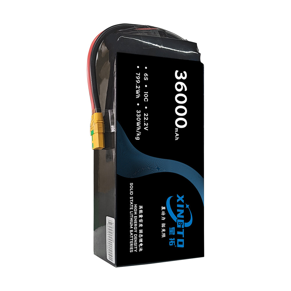 XINGTO 6S 22.2V 36000mah 10C Lipo Battery 330Wh/kg High Density Semi Solid-State Lithium Battery M1200 Battery(2 PCS)