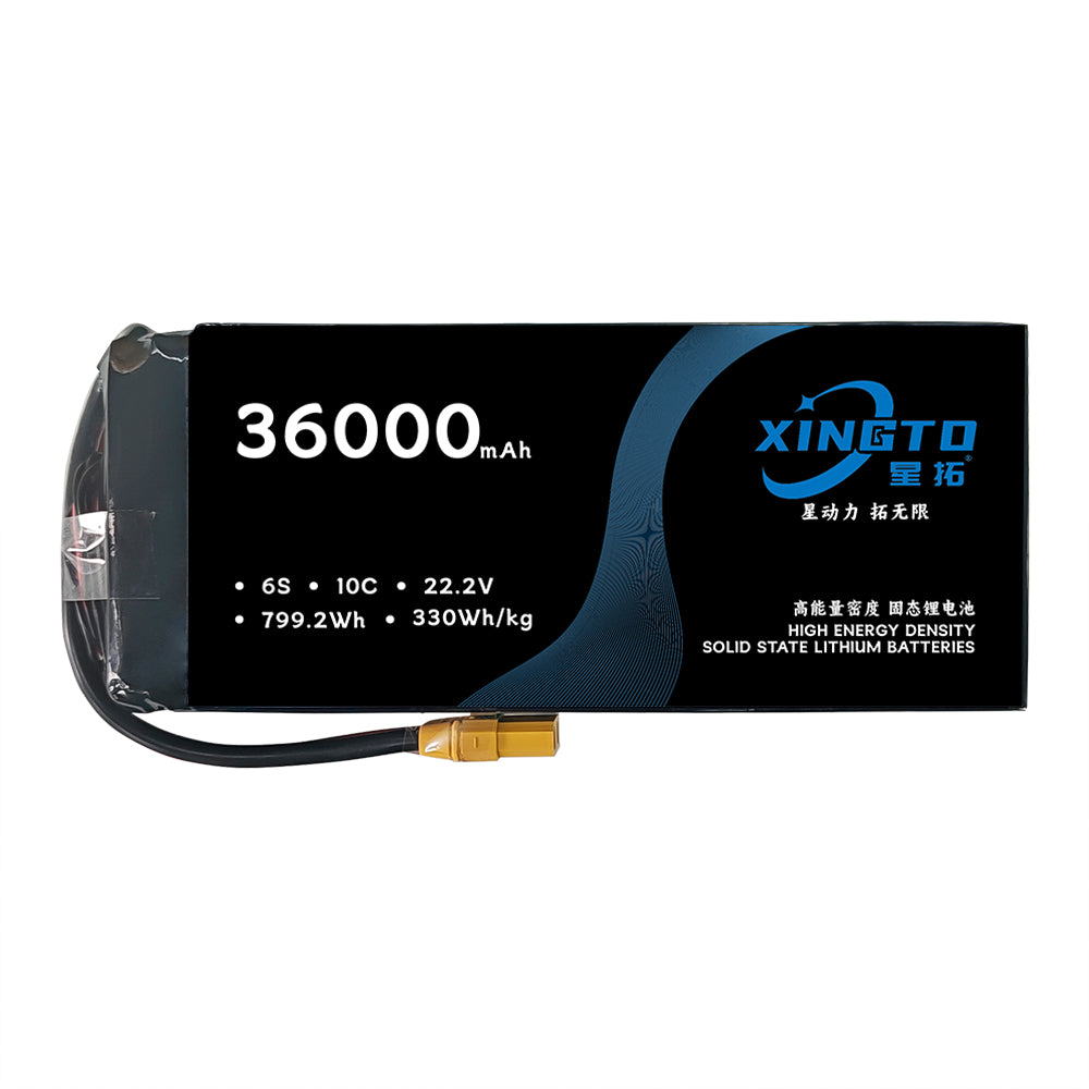 XINGTO 6S 22.2V 36000mah 10C Lipo Battery 330Wh/kg High Density Semi Solid-State Lithium Battery M1200 Battery(2 PCS)