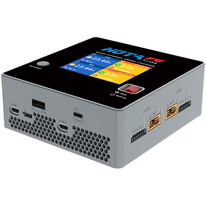 HOTA F6 4 Channel DC 250Wx4 15Ax4 Smart Battery Charger for 1-6S Lipo Battery