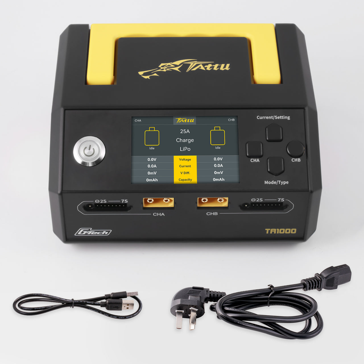 Tattu G-Tech TA1000 Dual-Channel Charger 25A*2 1000W For 1S-7S Drone Battery