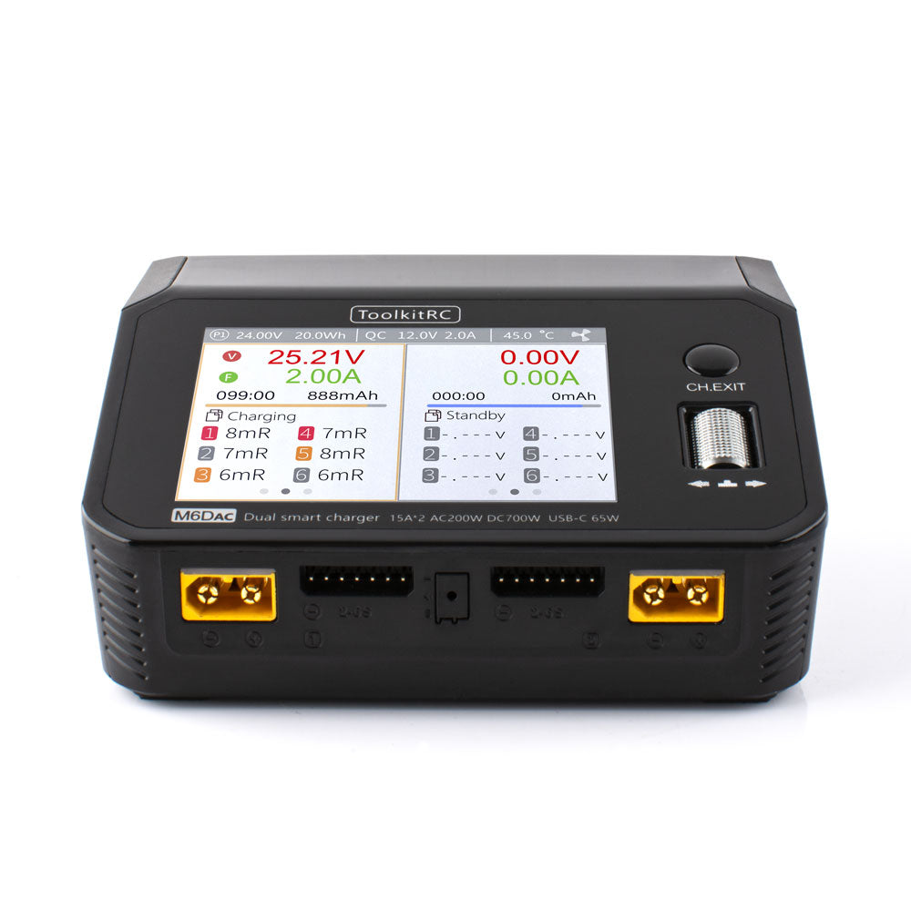 ToolkitRC M6DAC 350W x 2 65W AC DC Dual Channel Smart Lipo Battery Charger