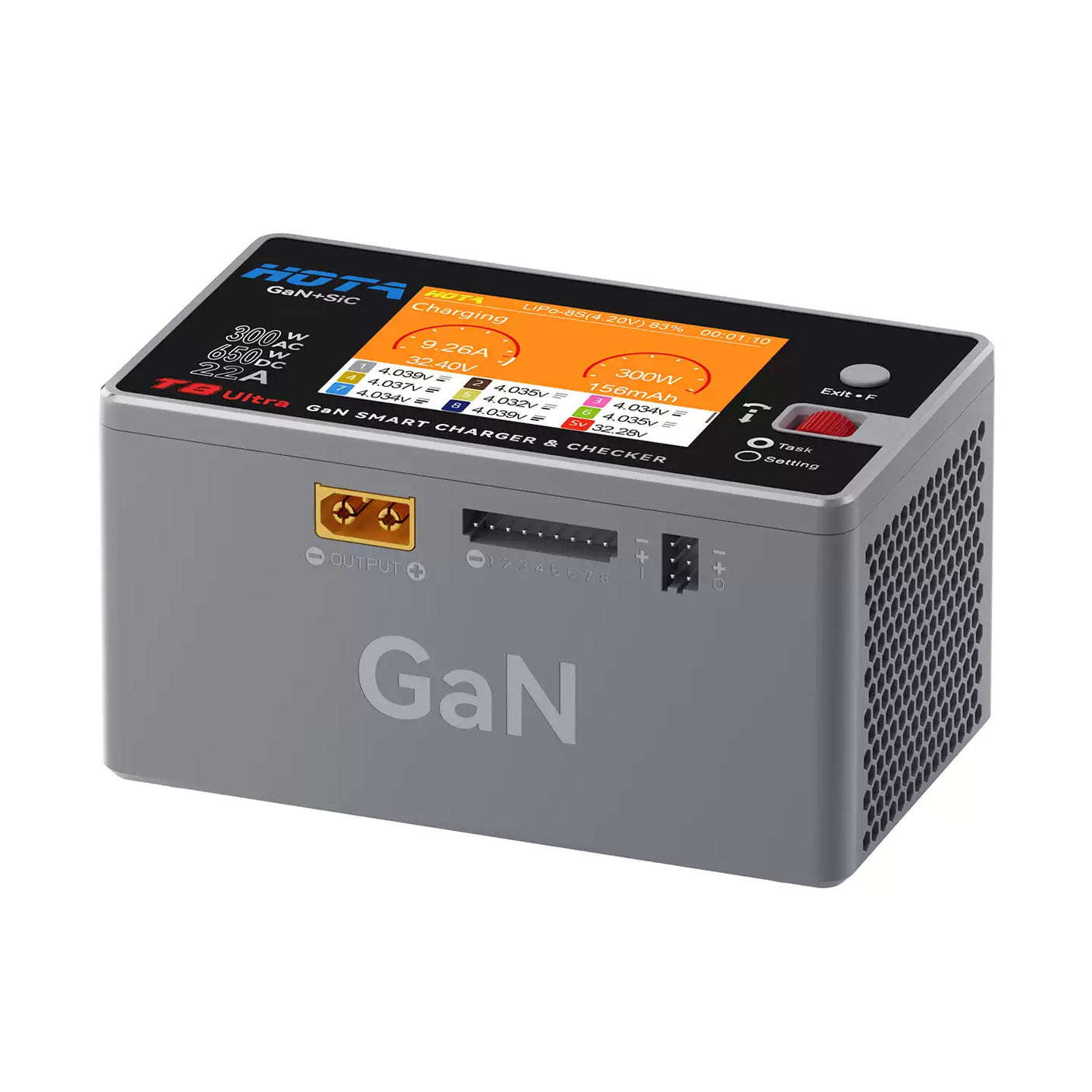 HOTA T8 Ultra GaN AC/DC Smart Charger for 1-8S LiPo LiHV LiFe Li-ion Batteries