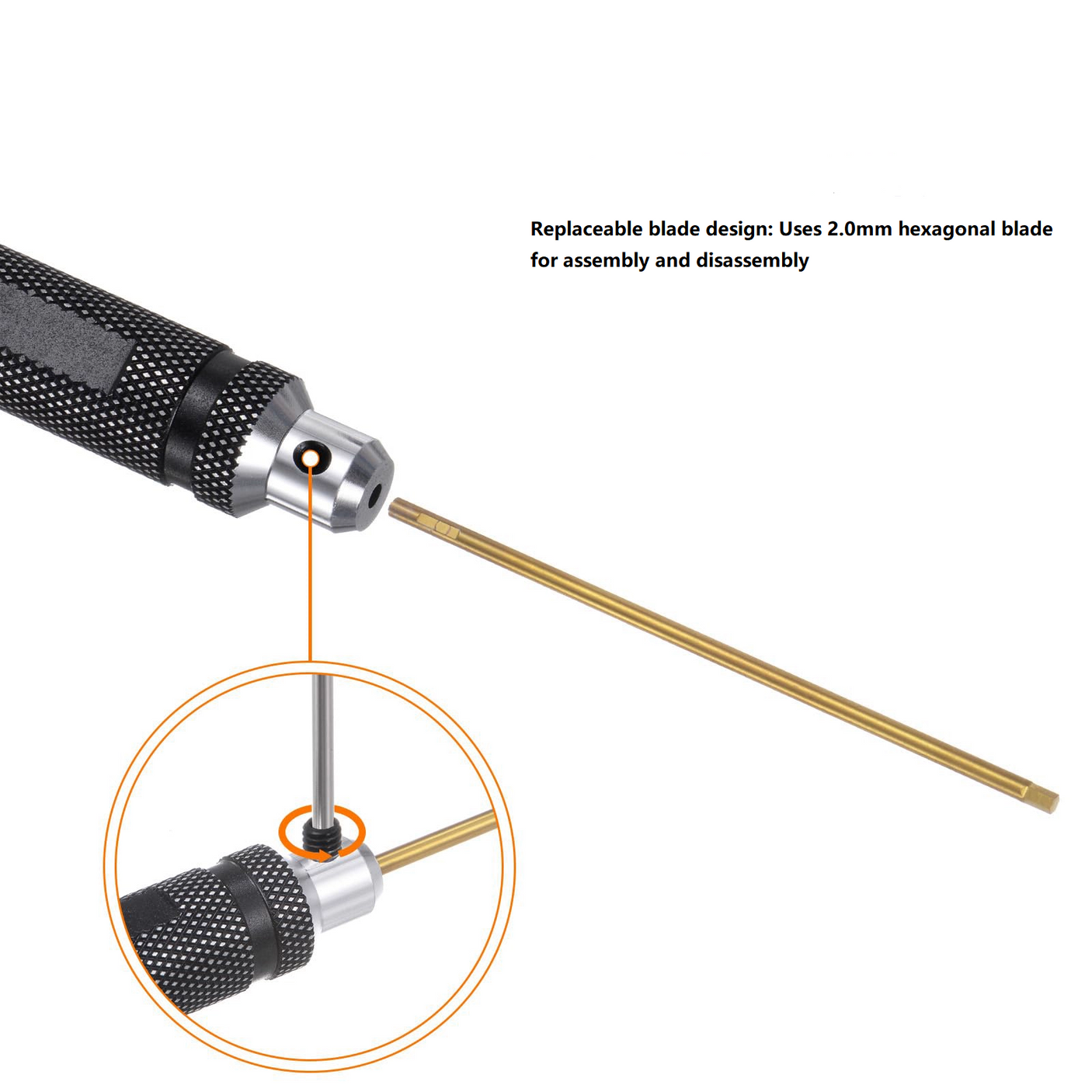 Black Round Titanium-Plated Hexagonal Screwdriver Set for model car and ship Repair(7PCS)