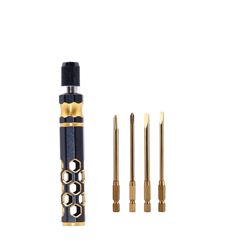Octagonal Hollow Handle Slotted and Phillips 4 In 1 Screwdriver Set
