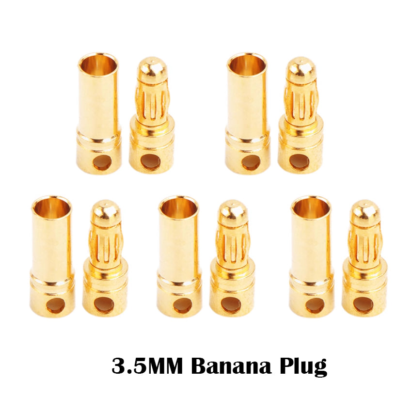 3.5mm Bullet Connector Gold Plated Banana Plug Connector (5pair)