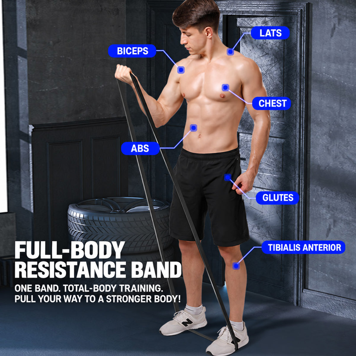 RCWING Pull-Up Assistance Resistance Band – Heavy-Duty Latex Exercise Loop Band