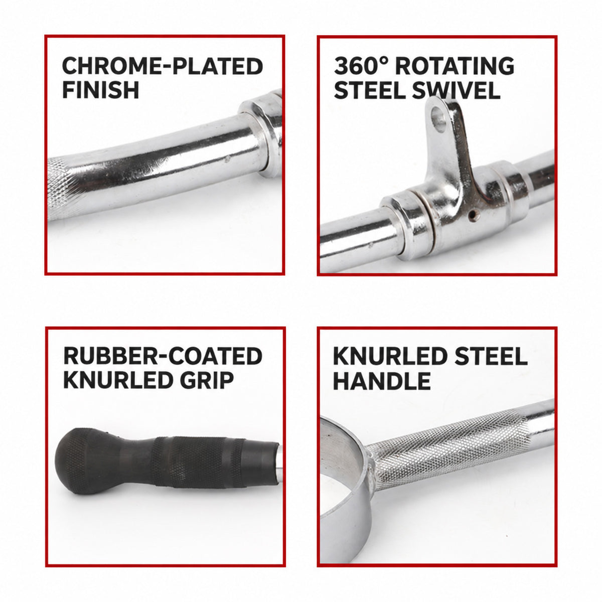 RCWING 6-Piece Cable Machine Attachment Training Bar Set