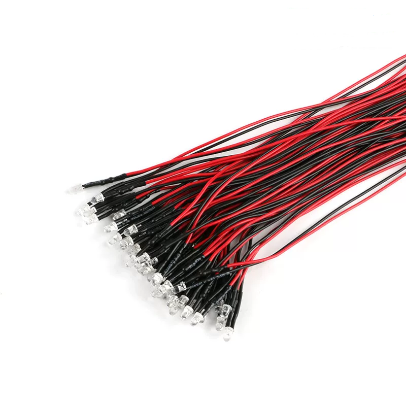 3mm 5V–12V LED Bead with Leads for Car Indicator