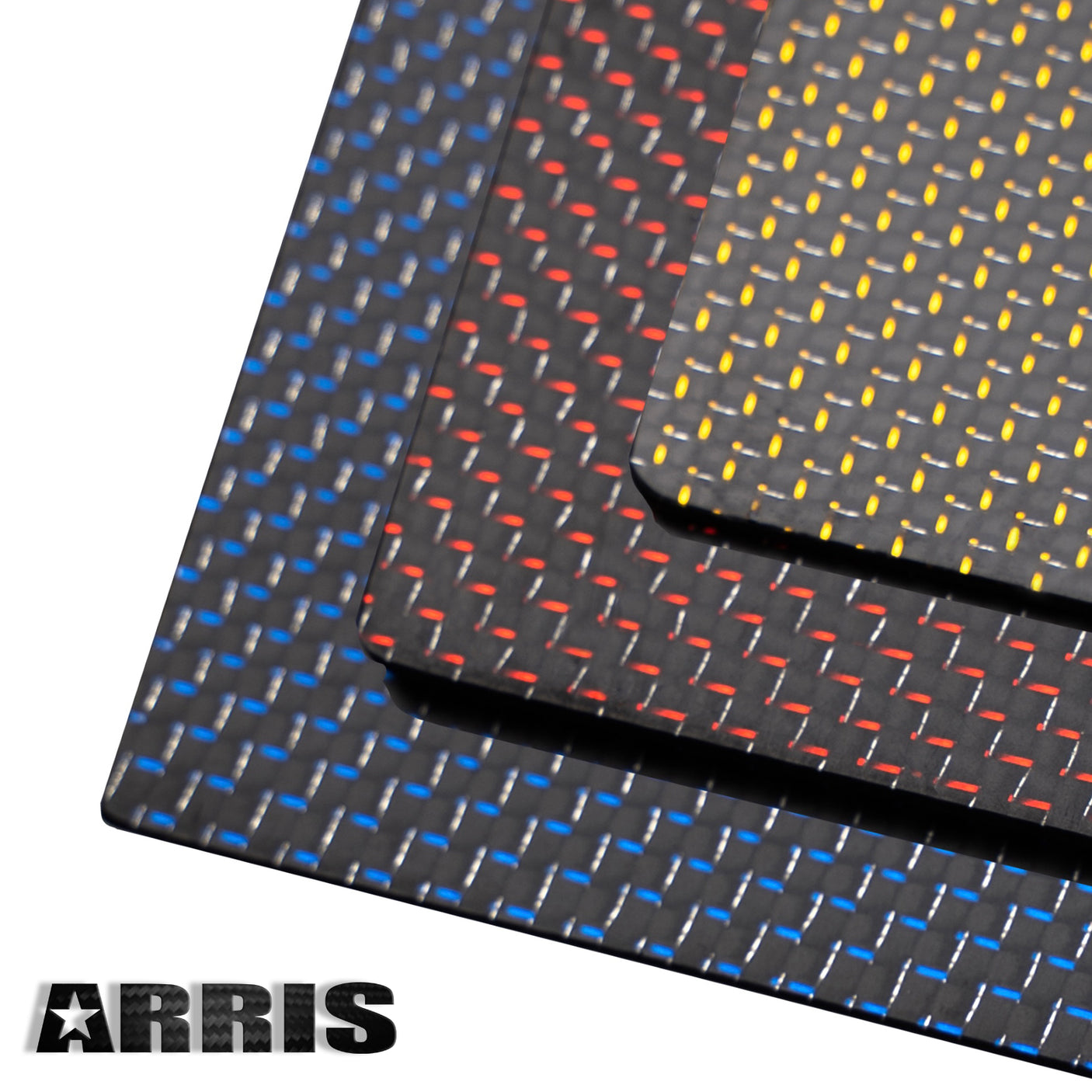 ARRIS 100x250mm 1-6mm Thickness Metallic Red/Blue/Yellow Colored 3K Carbon Fiber Sheet