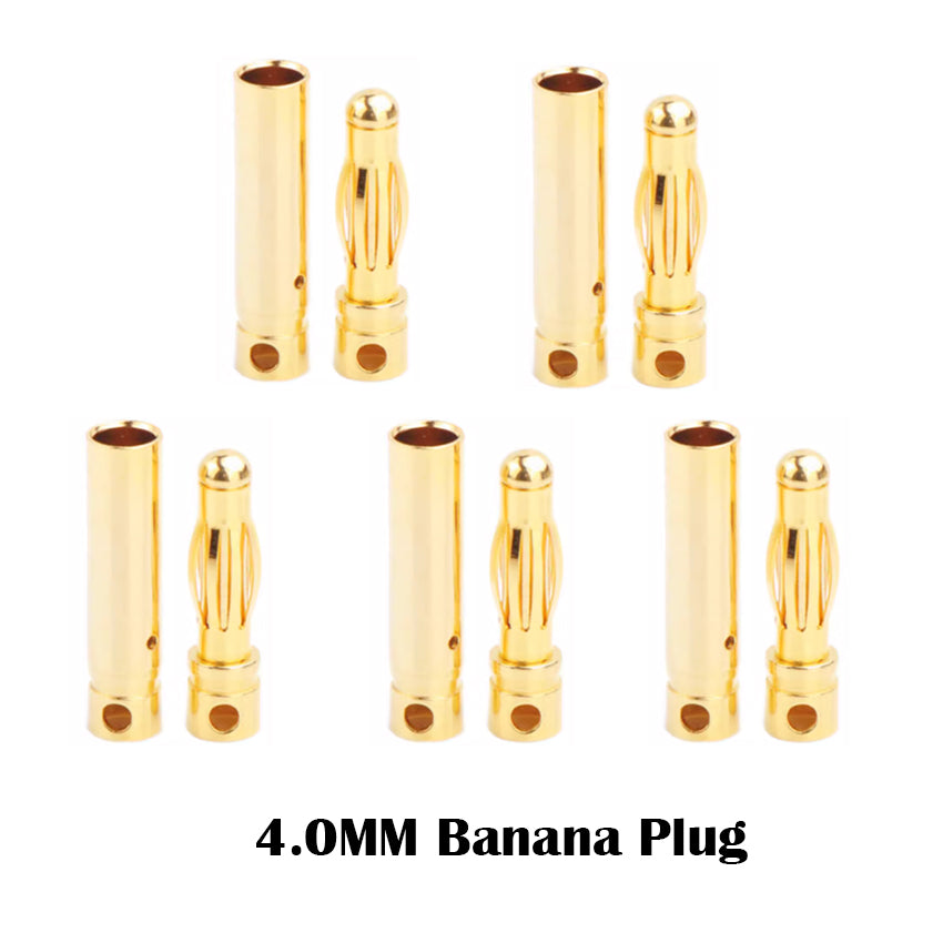4mm Bullet Connector Gold Plated Banana Plug Connector (5pair)