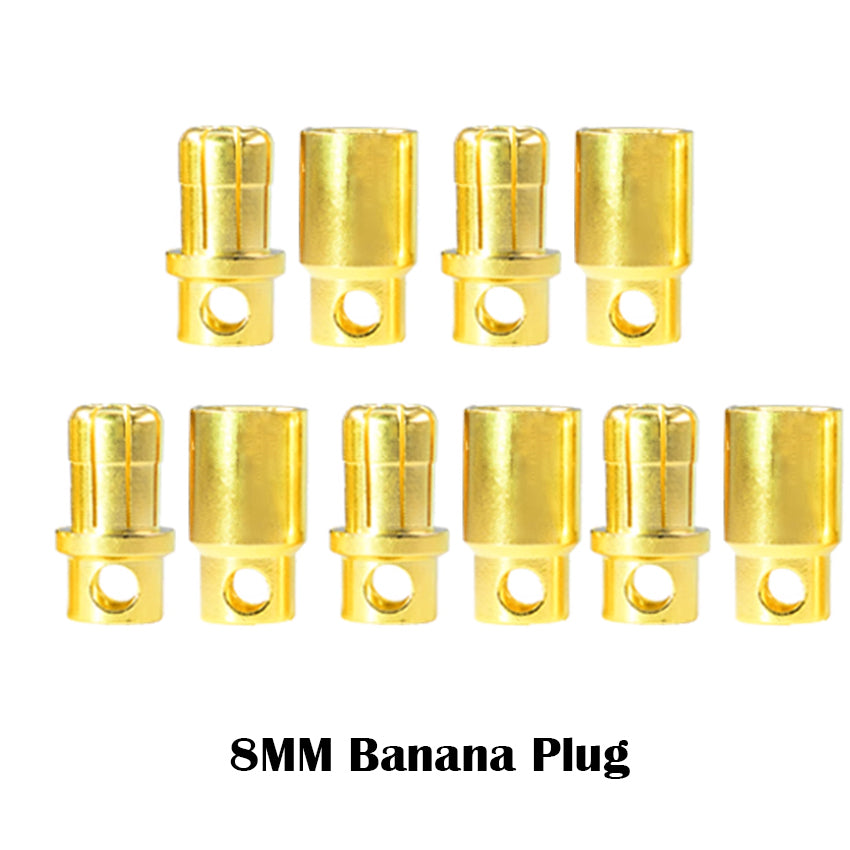 8mm Bullet Connector Gold Plated Banana Plug Connector (5pair)