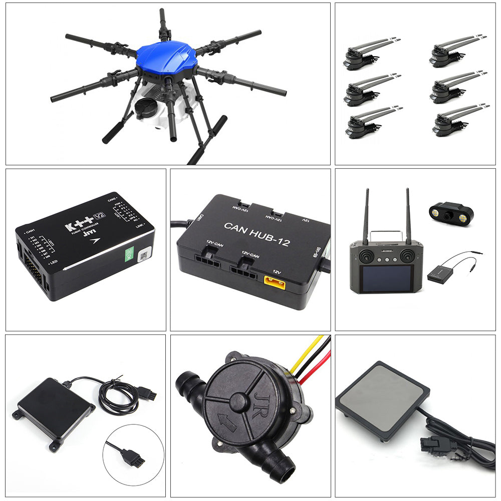 EFT E616P 6 AXIS 16L Crop Sprayer UAV Agriculture Spraying Drone JIYI K++ FC Skydroid H12 Remote Controller