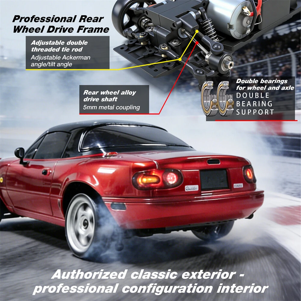 LDRC 1804 1:18 2.4G RWD Mazda MX-5 RC Drift Car RTR with Gyro Full Proportional Remote 10KM/H