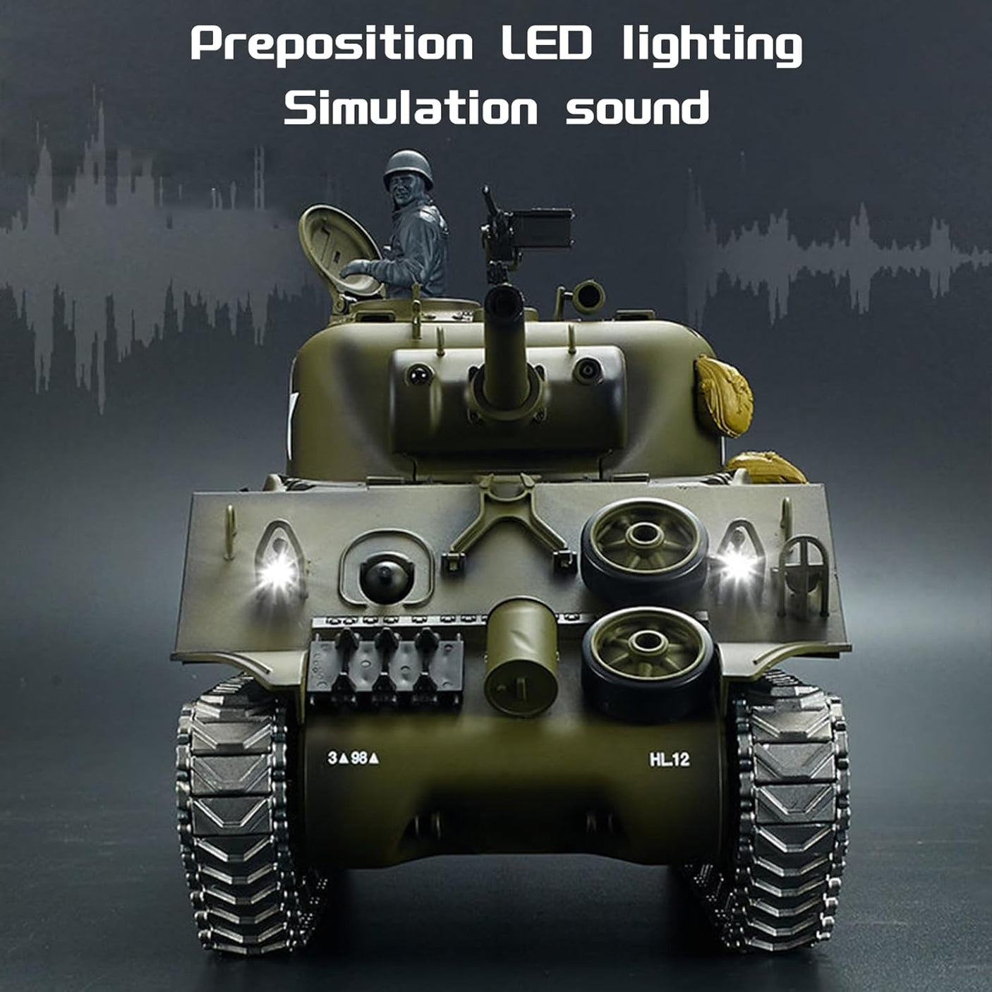 Henglong 1:16  3898-1 Professional US M4A3 Sherman RC Main Battle Tank RTR