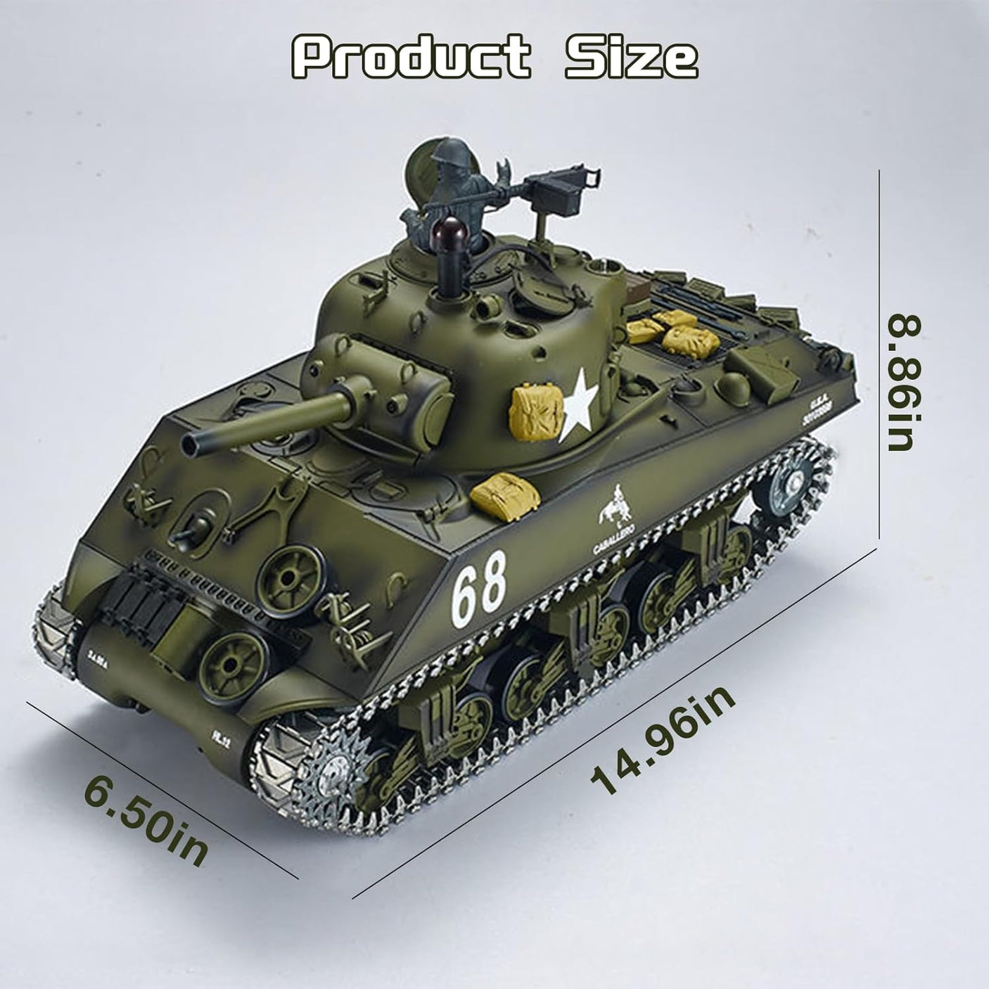 Henglong 1:16  3898-1 Professional US M4A3 Sherman RC Main Battle Tank RTR