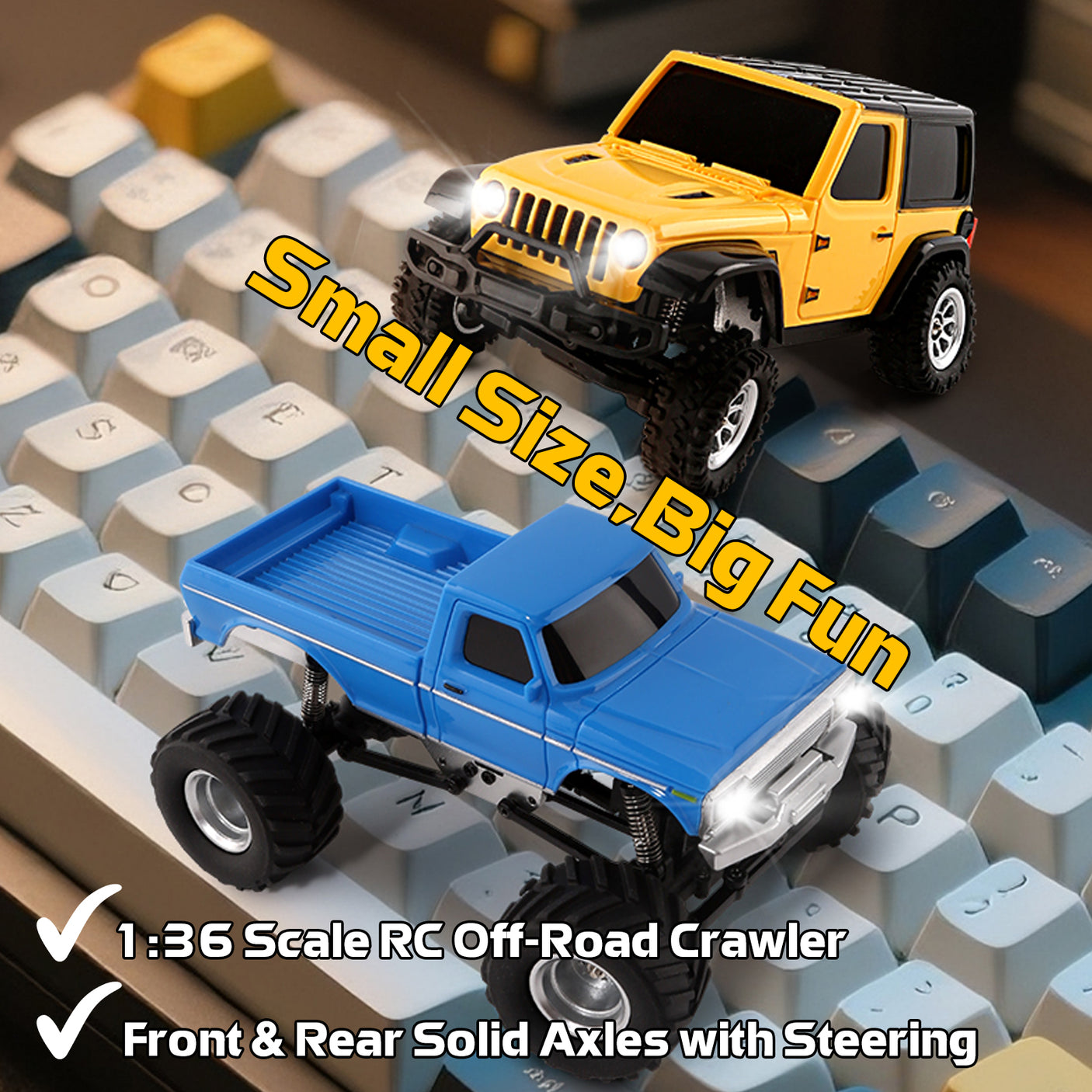 JIABAILE 3601 3602 1:36 4WD Off-Road Mini RC Crawler Car with 2.4G Remote Controller