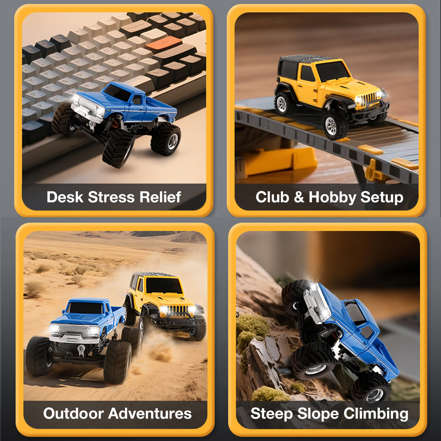 JIABAILE 3601 3602 1:36 4WD Off-Road Mini RC Crawler Car with 2.4G Remote Controller