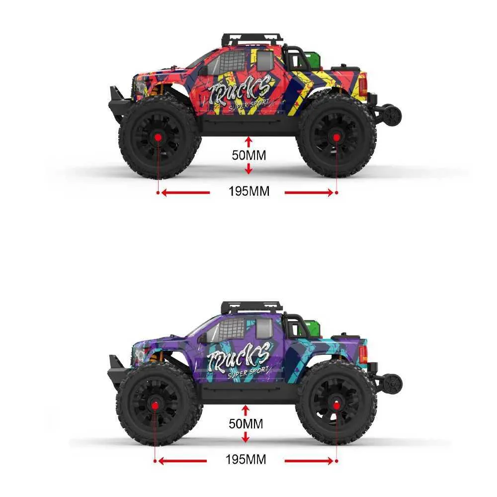 JIUSI PT14R 1/14 4WD Brushless RC Racing Truck High-Speed Off-Road RC Car RTR with 3pcs Battery