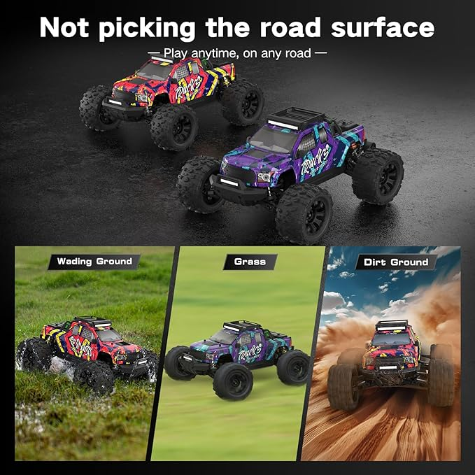 JIUSI PT14R 1/14 4WD Brushless RC Racing Truck High-Speed Off-Road RC Car RTR with 3pcs Battery