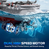 ARRIS JY-9825 16'' High Speed RC Boat Warship Battleship with Water Spray 2pcs Batteries