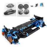 PMM 1:10 Metal Frame TT01 Flat Run Carbon Fiber RC Drift Chassis Car