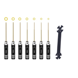 Black Round Titanium-Plated Hexagonal Screwdriver Set for model car and ship Repair(7PCS)