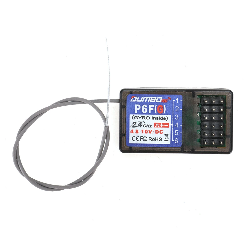 DUMBORC P6F(G) 2.4GHz 6CH RC Receiver Support Gyro for X4 X5 X6 X6PM Radio Transmitter