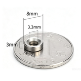 N52 Super Strong Round Magnet with Countersunk Hole 8mm Diameter 4PCS